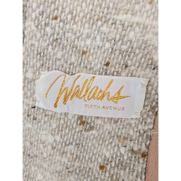 Vintage Pendleton Blazer Womens 12 Beige 100% Wool Tweed Fringe Collarless - Picture 3 of 8